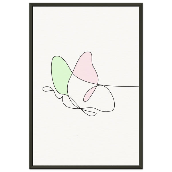 Fluttering Elegance - Minimalist Butterfly - 30x45 cm 12x18″ - Metal Framed Posters