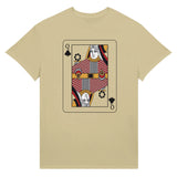 Playing Cards- Q- Ultra Cotton Unisex Crewneck T-shirt - Natural 2XL Clubs - Print Material