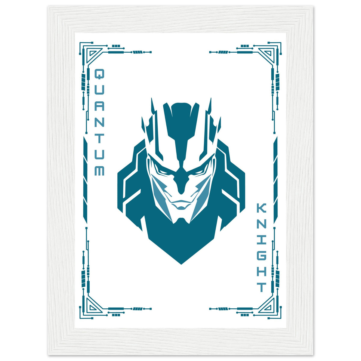 Transform Your Space - "Proton, Neural, Quantum Knights" Poster Set - 13x18 cm 5x7″ White frame Quantum Knight - Wooden Framed Posters