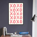 XOXO Hugs & Kisses Poster – Gift for Loved Ones - Black frame - Wooden Framed Posters