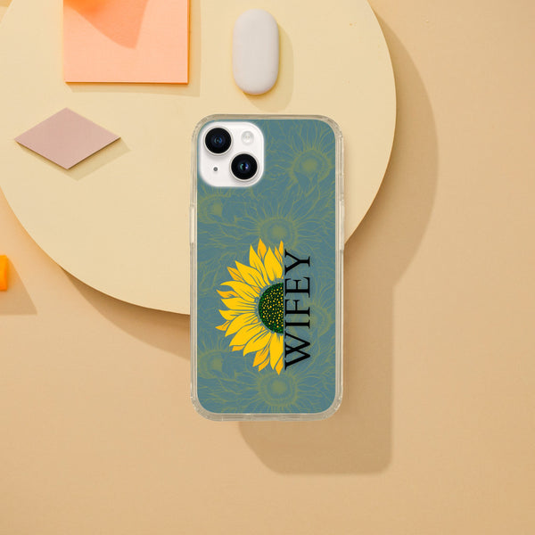 Sunflower Duo - WIFEY & HUBBY iPhone Cases - iPhone 14 Phone Case For Wifey - Tech Accessories