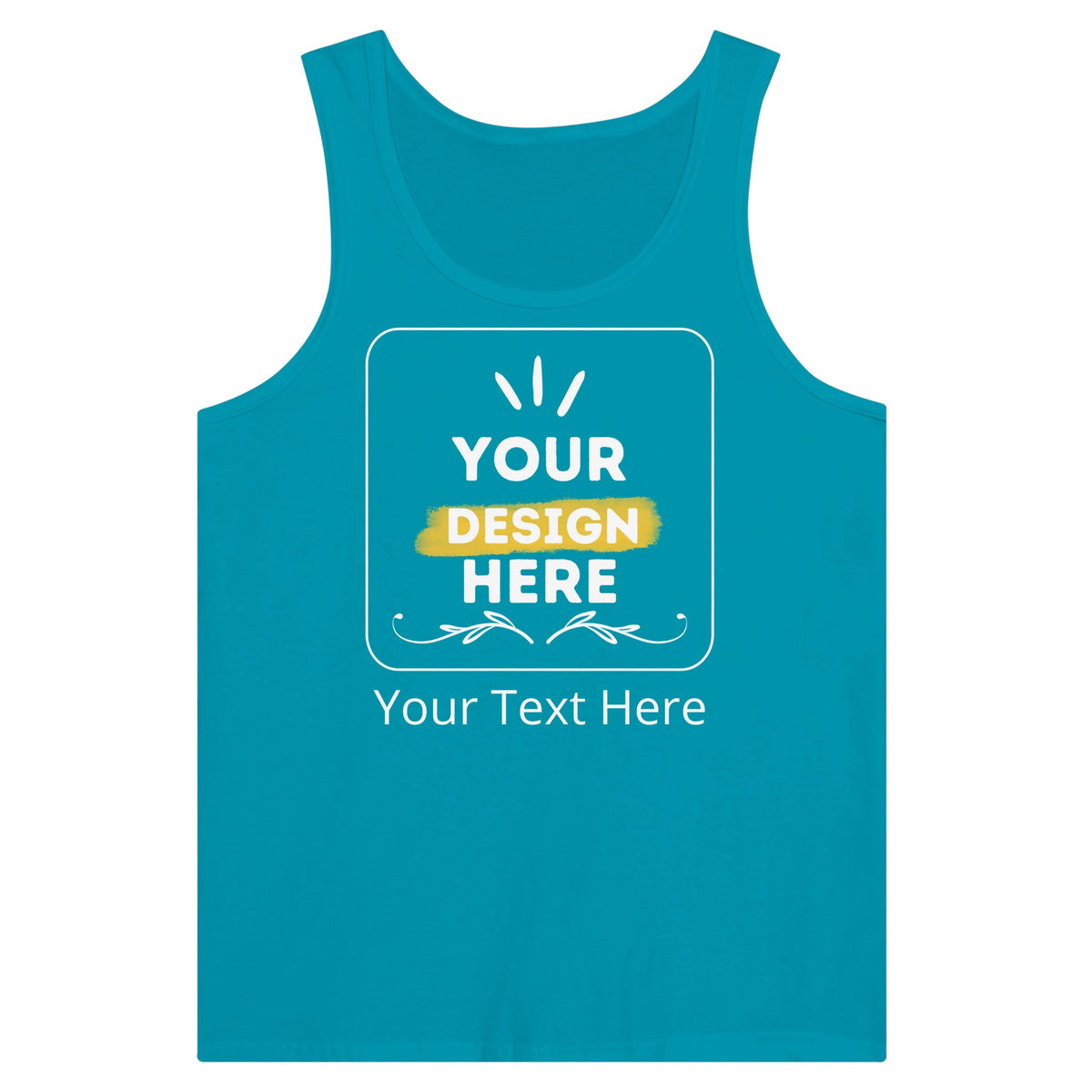 Ultimate Comfort - Premium Customizable Unisex Jersey Tank Top - Teal - Print Material