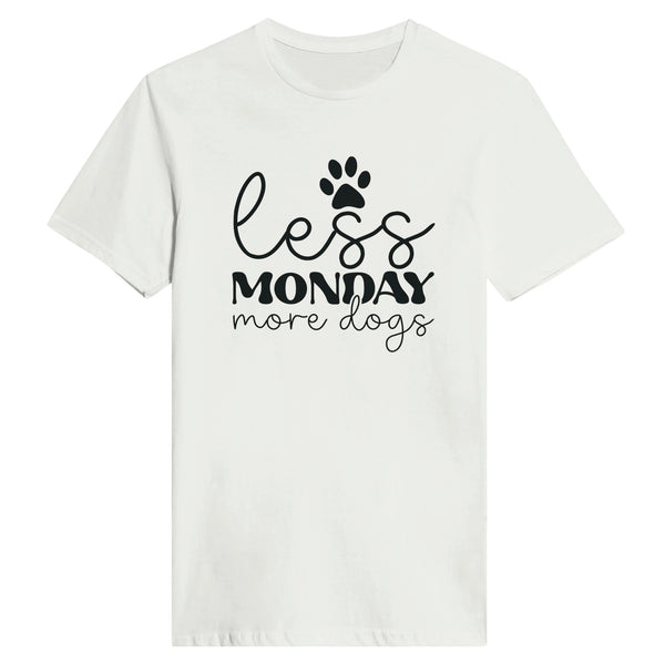 Dog Lover's Delight - Less Monday, More Dogs Graphic - White - T-shirts