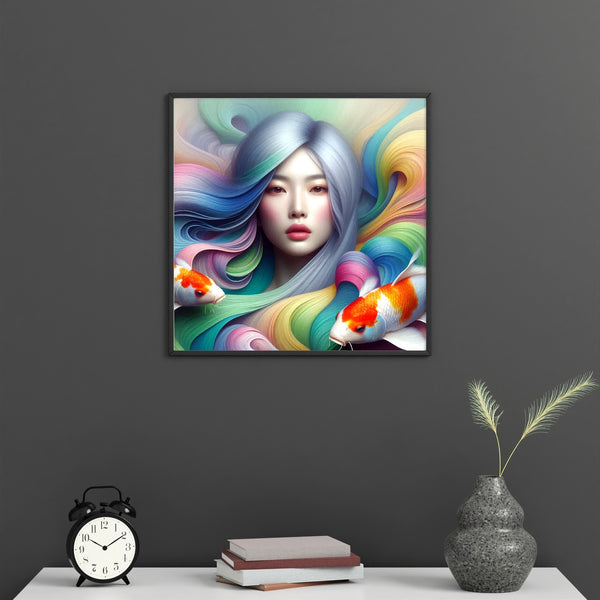 Koi Dreams and Colorful Whispers - 12x12 - Framed Posters