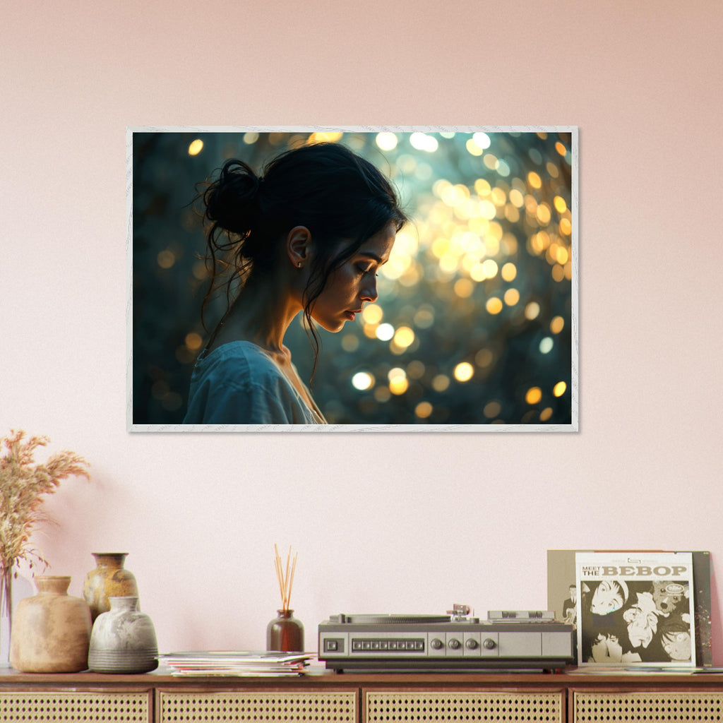 Golden Reflections - Portrait of Serenity Framed Art - White frame - Framed Posters