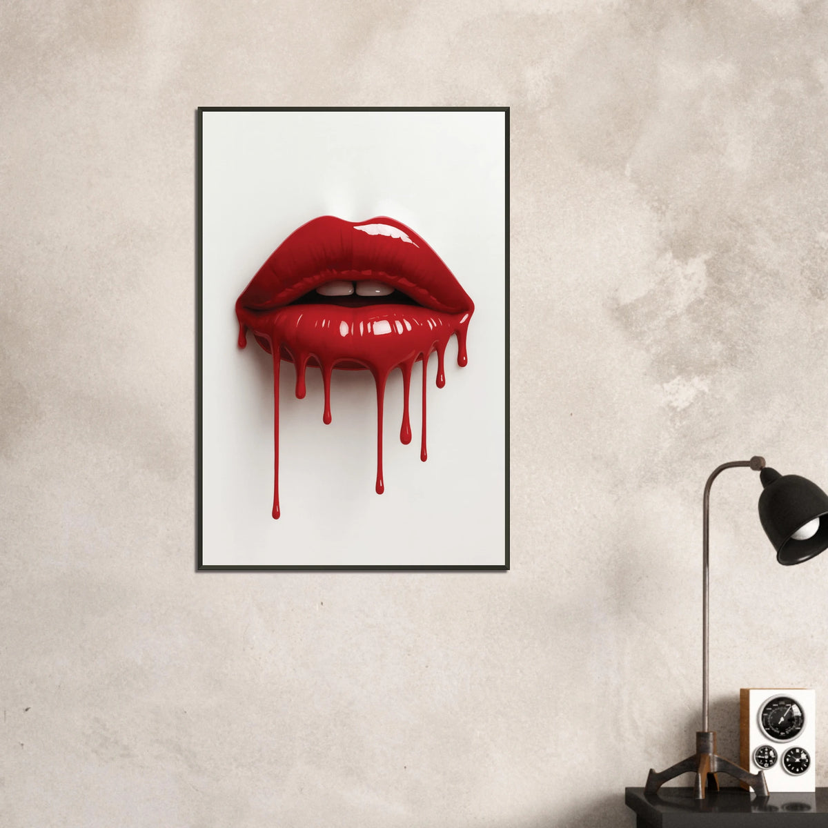 Crimson Desire – Modern Metal Framed Poster Gift - - Metal Framed Posters