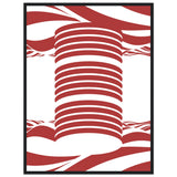 Twist of Elegance - Striking Red & White Art - 60x80 cm 24x32″ Black frame - Framed Posters