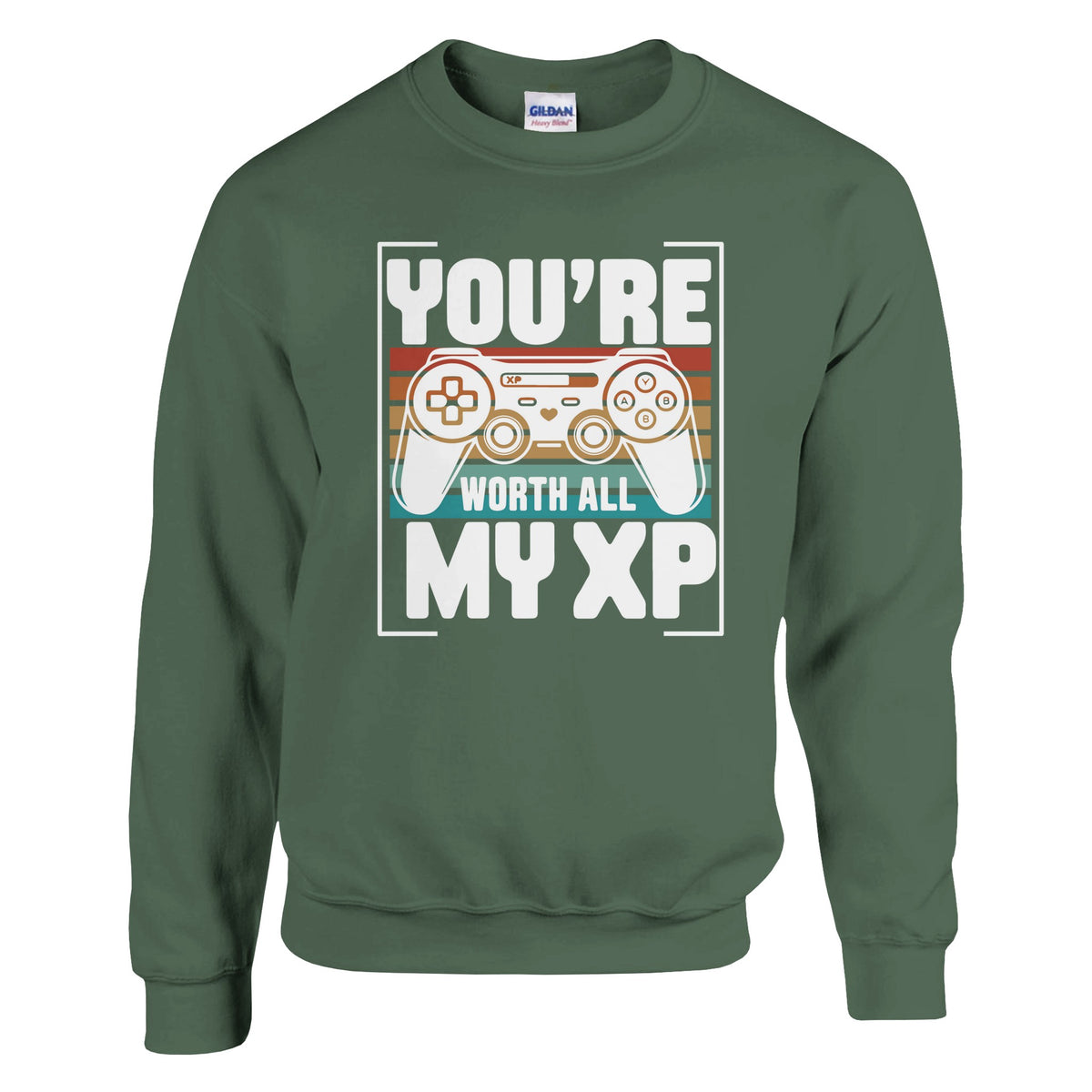 Worth All My XP - Gamer Sweatshirt - Military Green - Hoodies