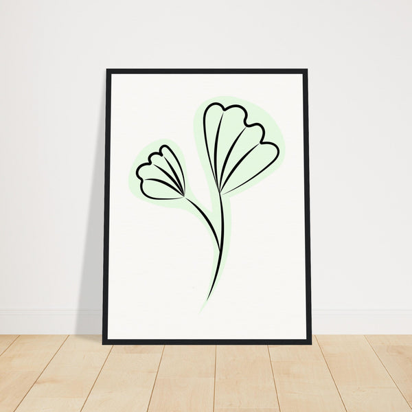 Elegant Floral Essence - Wooden Framed Art - 45x60 cm 18x24″ Black frame - Wooden Framed Posters