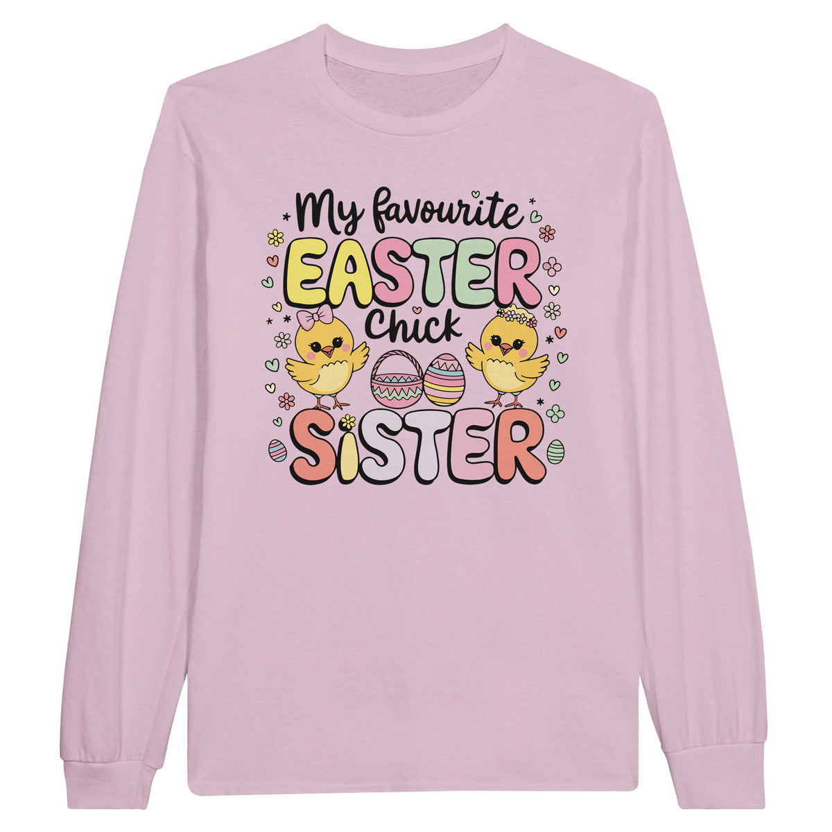 Easter Fun with My Sister – Cute Chick Shirt - Light Pink - Long Sleeves T-shirts