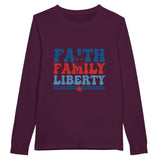 Embrace Values - Faith, Family, Liberty Apparel - Maroon - Sweatshirts