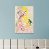 Grace in Bloom - Feminine Portrait with Tropical Flair - - Framed Posters