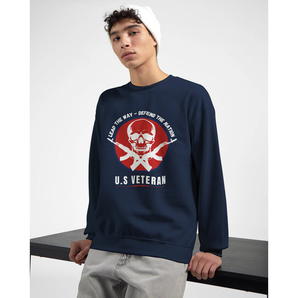 Defend with Pride - U.S. Veteran Patriotic Sweatshirt - Navy - Sweatshirts