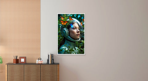 Image of Futuristic Harmony - Astronaut and Nature