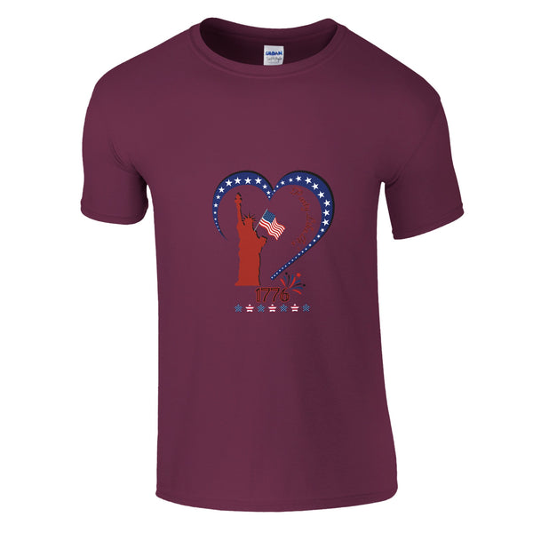 Celebrate Liberty in Style - Heather Maroon - T-shirts