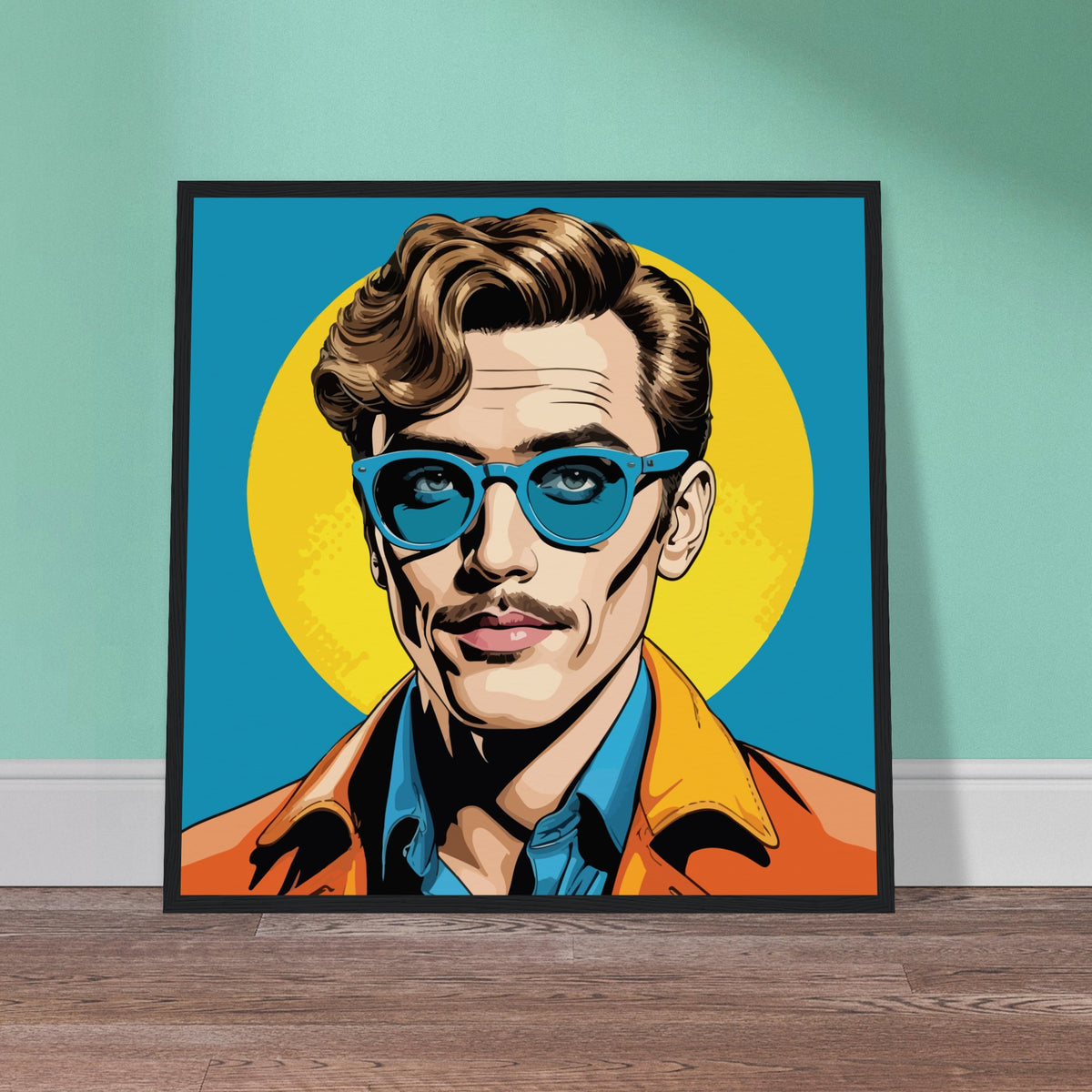 Timeless Cool - Blue Sunglasses Vibe - - Wooden Framed Posters