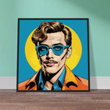 Timeless Cool - Blue Sunglasses Vibe - - Wooden Framed Posters