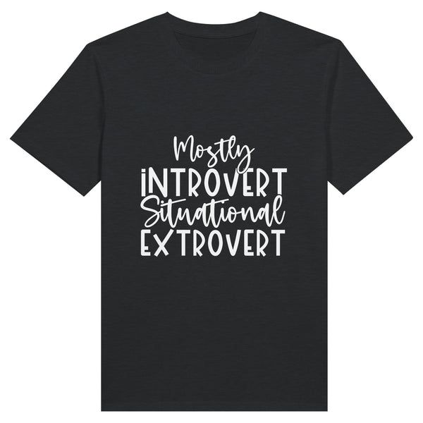 Introvert to Extrovert - Personality Tee - Charcoal - Print Material