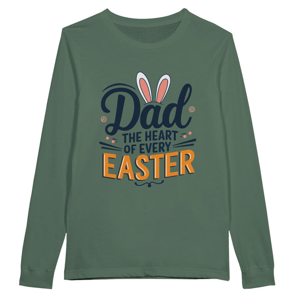 Easter Long Sleeve Shirt for Dad’s Heart - Military Green - Long Sleeves T-shirts