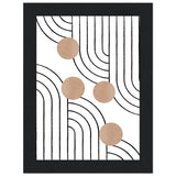 Timeless Elegance - Abstract Line Art with Natural Tones - 13x18 cm 5x7″ Black frame - Wooden Framed Posters