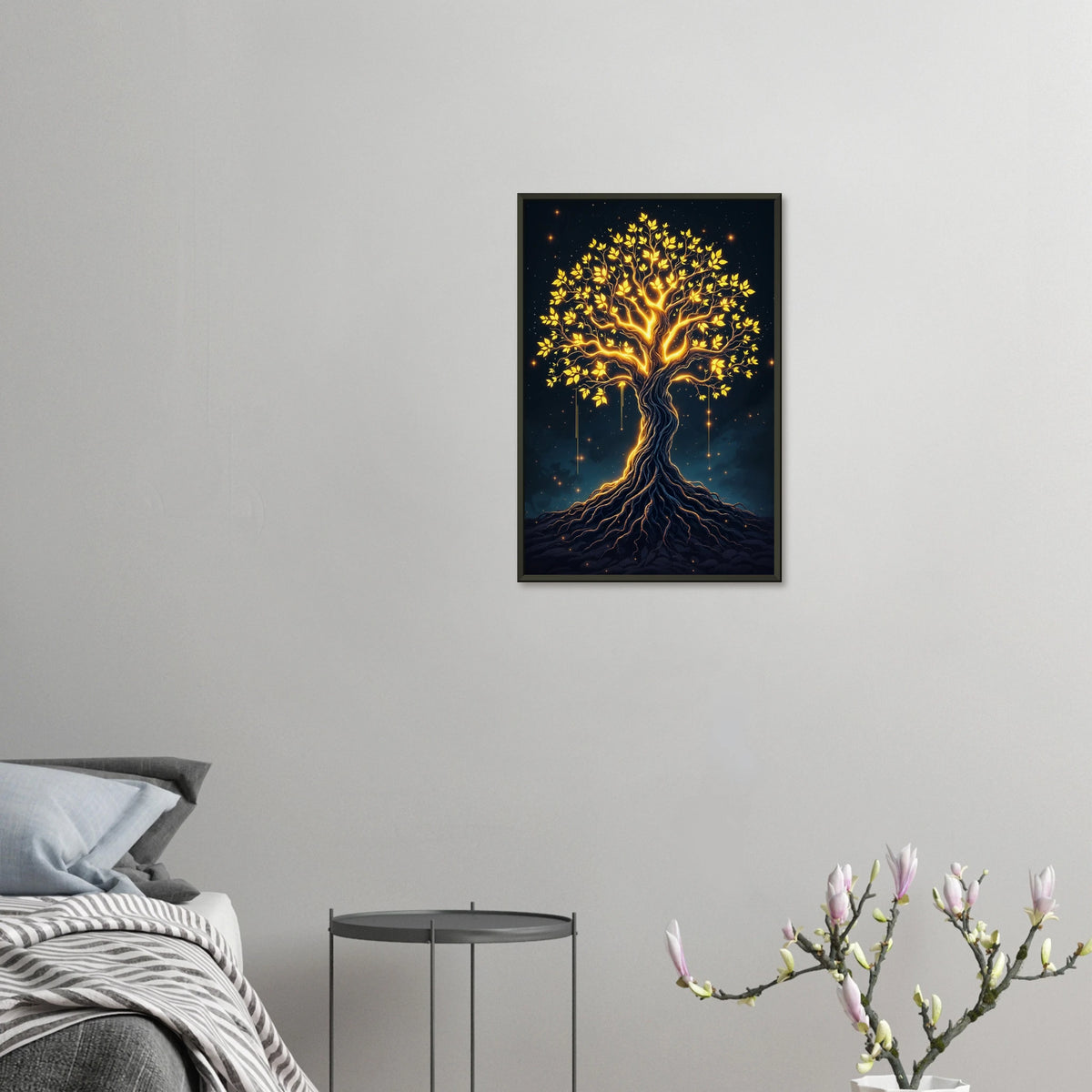 Golden Lumina - Mystical Tree Framed Poster - 40x60 cm 16x24″ - Metal Framed Posters