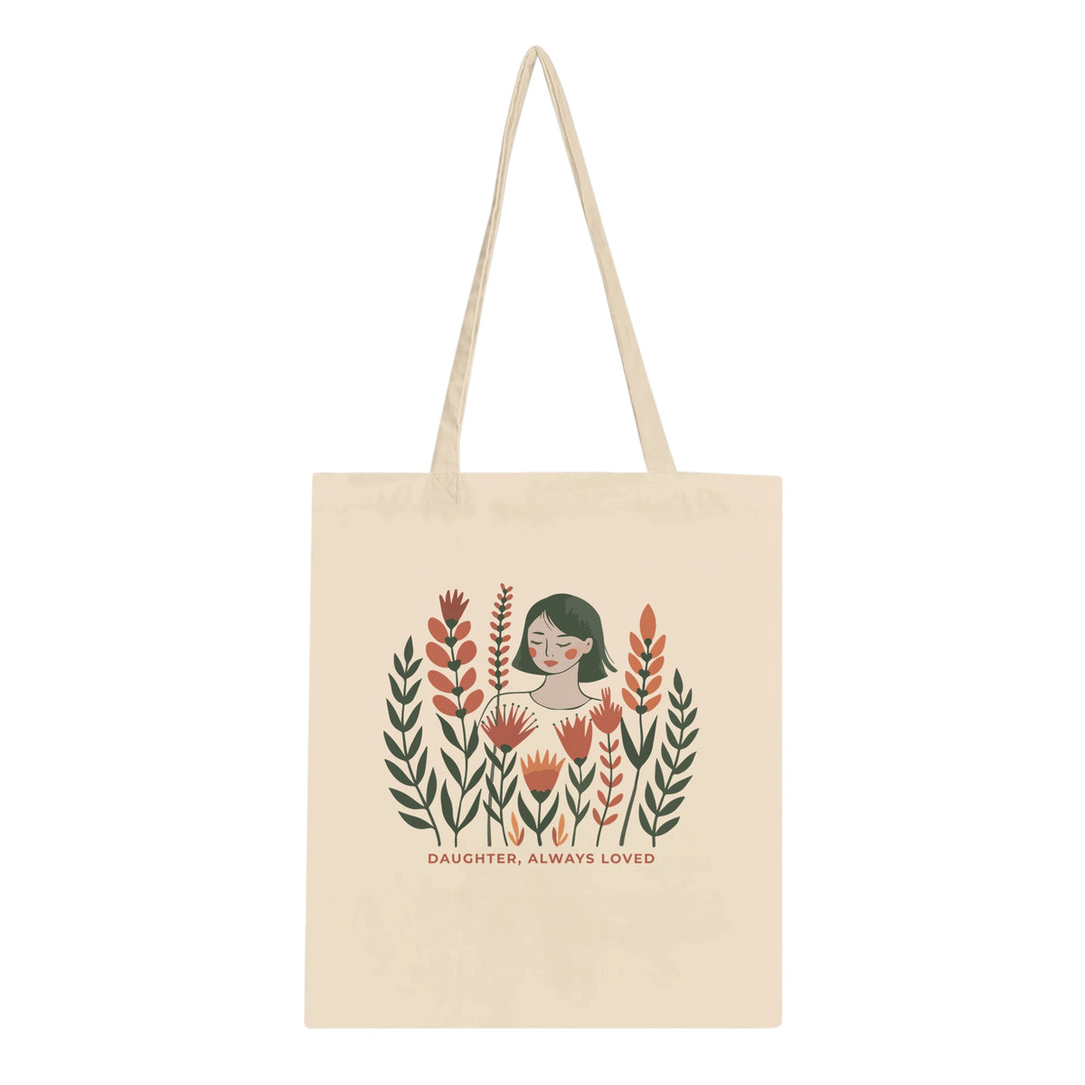 Daughter, Always Loved - Heartfelt Tote Bag for Her - Natural - Tote Bags