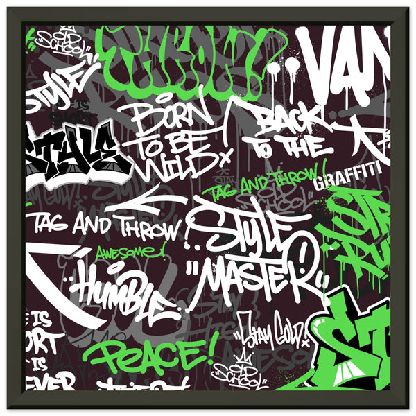 Urban Expression - Graffiti Art Masterpiece - 30x30 cm 12x12″ - Metal Framed Posters