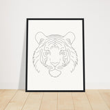 Majestic Lines - The Tiger's Gaze - 40x50 cm 16x20″ Black frame - Wooden Framed Posters