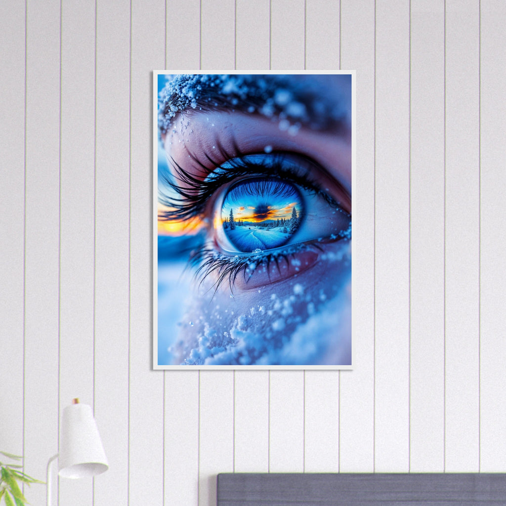 Vision of Snow - Eye with Winter Scene Poster - - Framed Posters