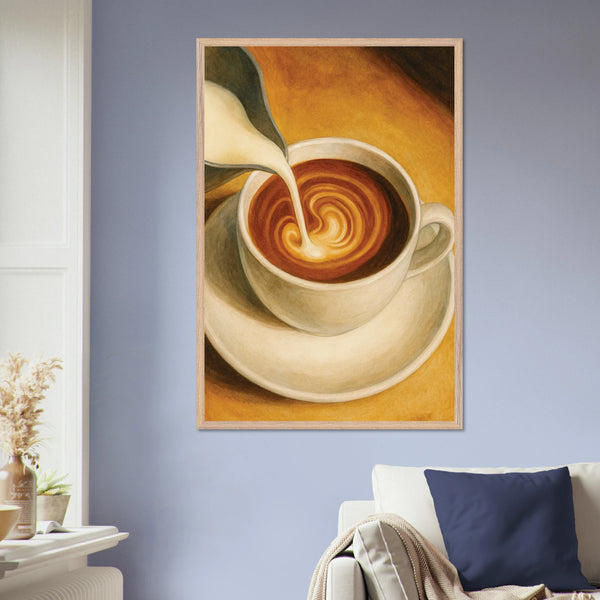 Wooden Framed Poster – Coffee Lovers Memory - Wood frame - Wooden Framed Posters