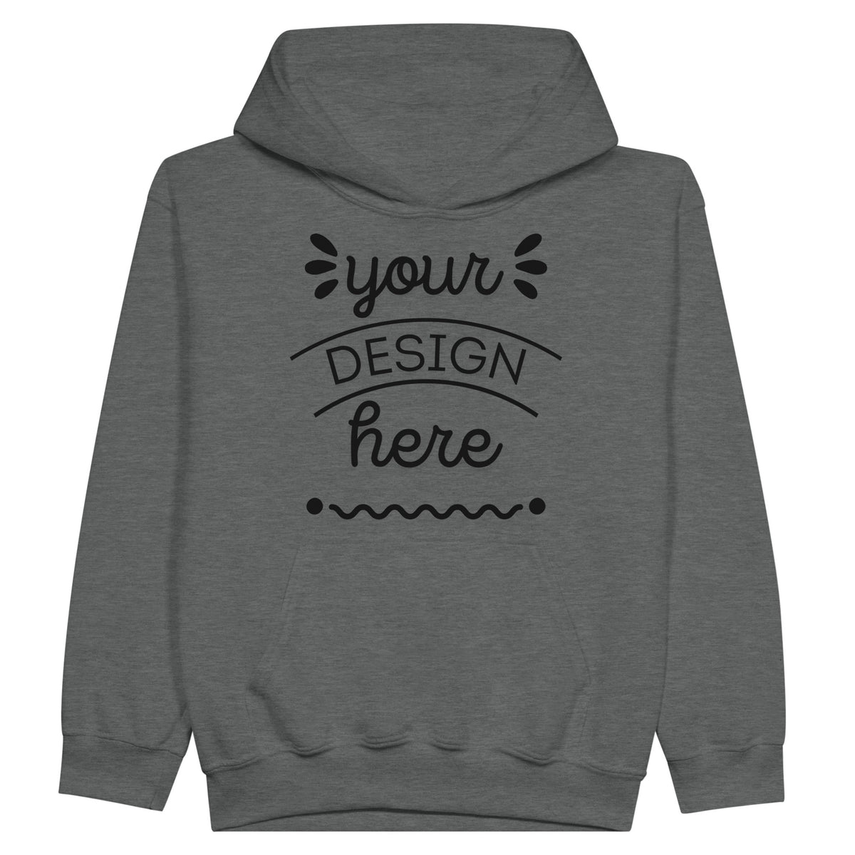 Customizable Classic Kids Hoodie - Graphite Heather - Pullover Hoodies