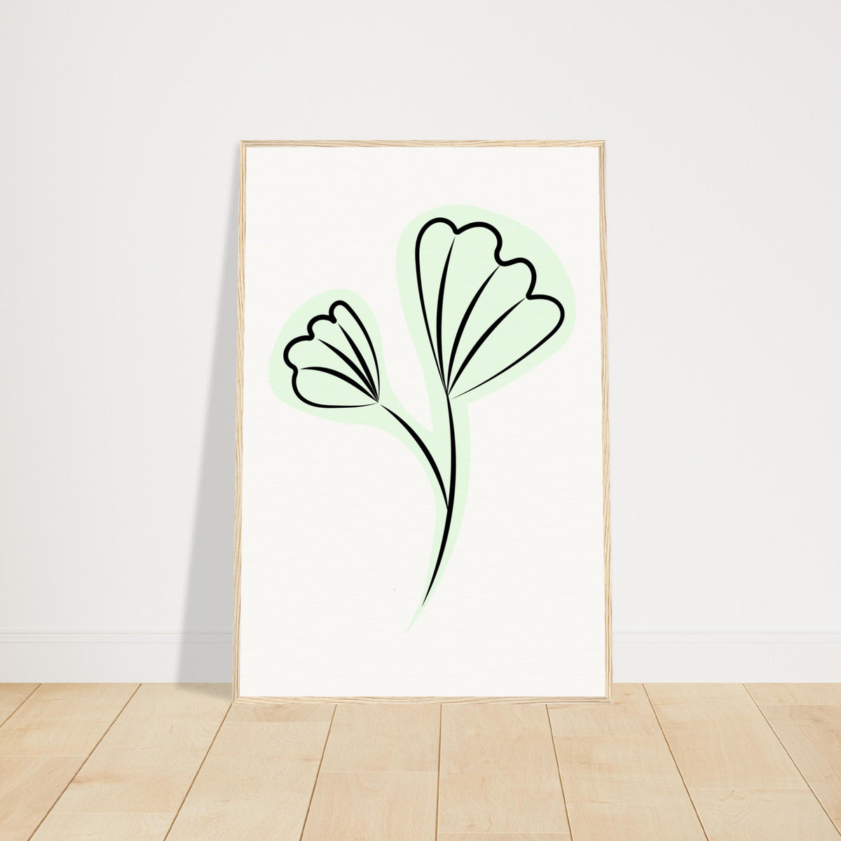 Elegant Floral Essence - Wooden Framed Art - 60x90 cm 24x36″ Wood frame - Wooden Framed Posters