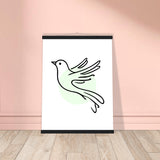 Serene Wings - Bird Art Poster with Magnetic Wooden Hanger - 45x60 cm 18x24″ Black wall hanger - Posters With Hanger