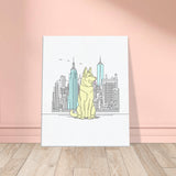 Urban Paws - Dog and Cityscape Canvas - - Canvas Prints