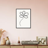 Simplicity in Bloom - Vintage-Inspired Floral Art - 45x60 cm 18x24″ Black frame - Wooden Framed Posters