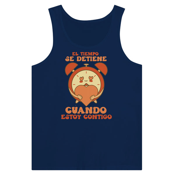 In Your Presence - 'El Tiempo Se Detiene' Tank - Navy - Print Material