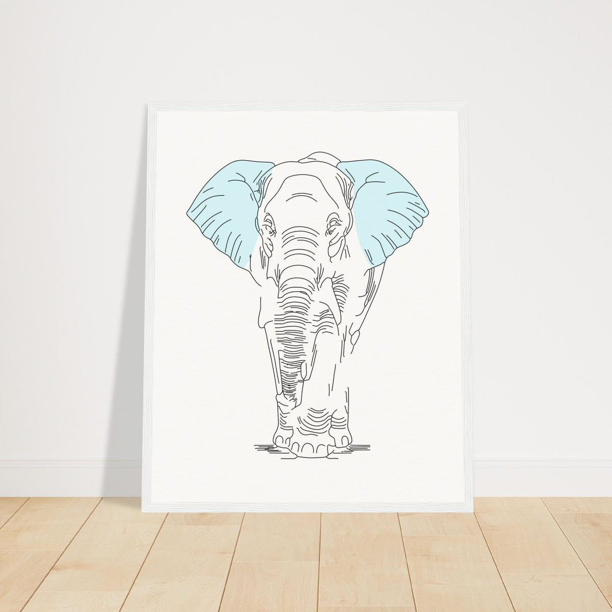 Sublime Serenity - Elephant in Pastel - 40x50 cm 16x20″ White frame - Wooden Framed Posters