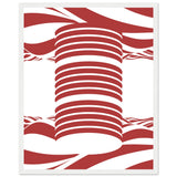 Twist of Elegance - Striking Red & White Art - 40x50 cm 16x20″ White frame - Framed Posters