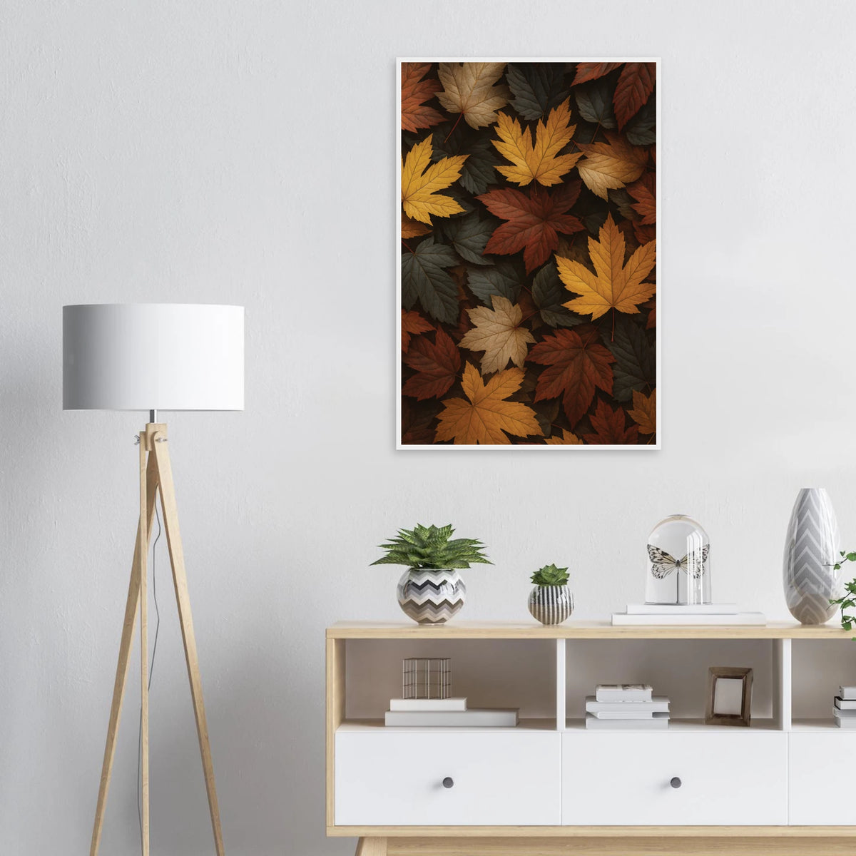 Golden Autumn Leaves - - Wooden Framed Posters