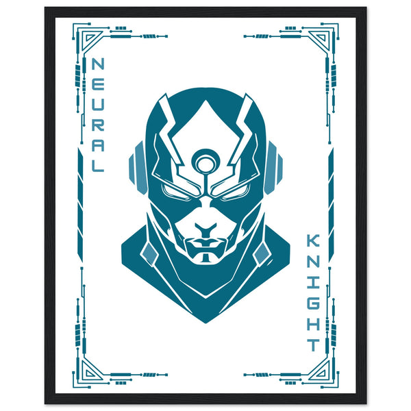 Transform Your Space - "Proton, Neural, Quantum Knights" Poster Set - 40x50 cm 16x20″ Black frame Neural Knight - Wooden Framed Posters