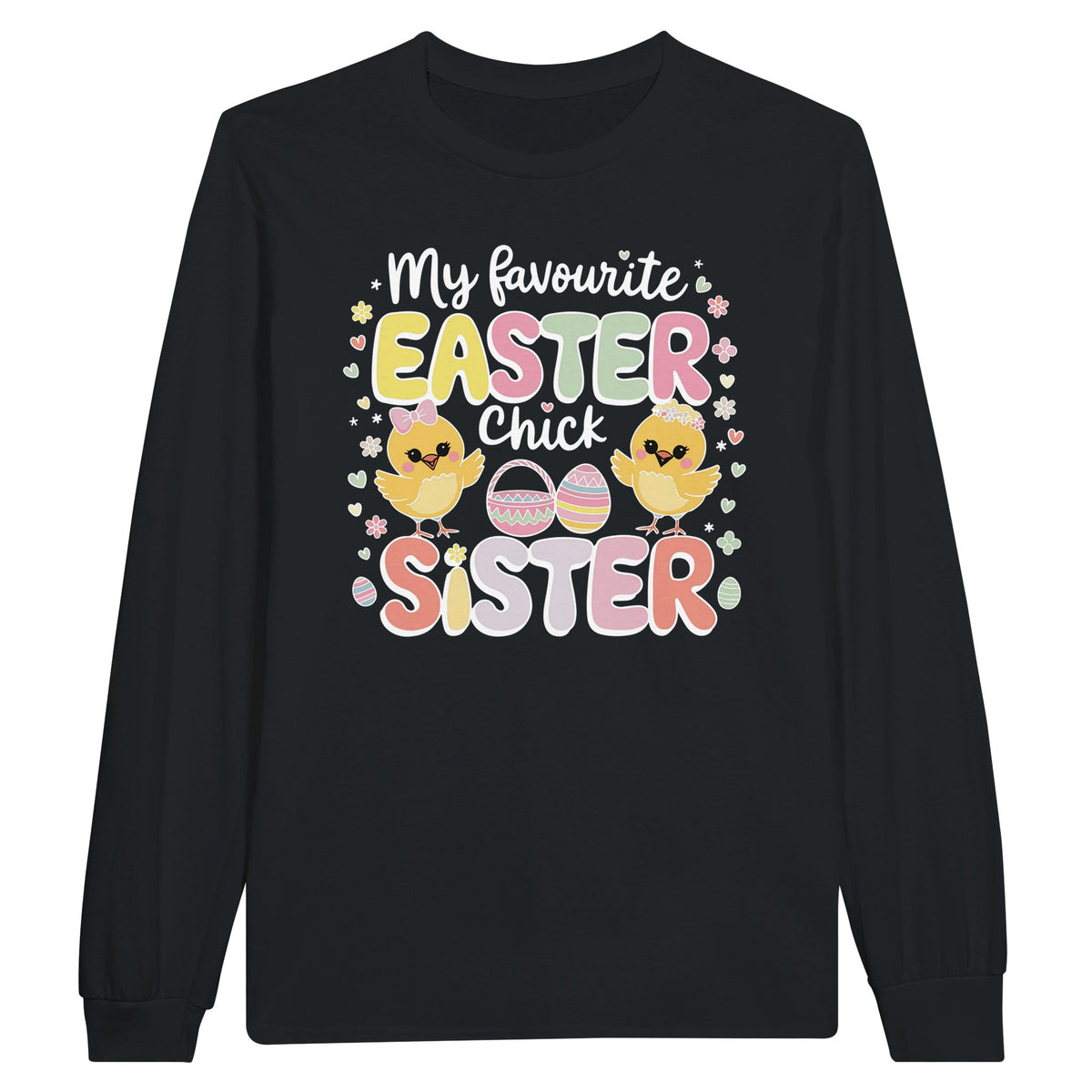 Easter Fun with My Sister – Cute Chick Shirt - Black - Long Sleeves T-shirts
