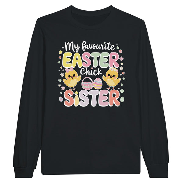 Easter Fun with My Sister – Cute Chick Shirt - Black - Long Sleeves T-shirts