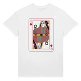 Playing Cards- Q- Ultra Cotton Unisex Crewneck T-shirt - White XL Spades - Print Material