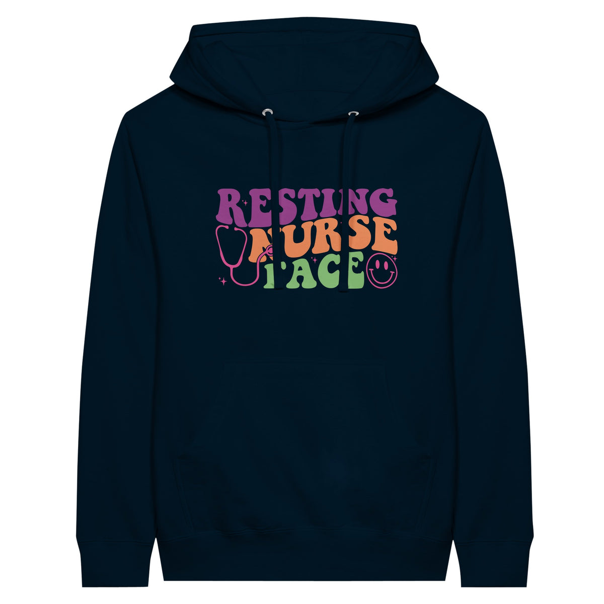 Heartfelt Tribute - Peace, Love, Nursing Unisex Hoodie - Navy - Print Material