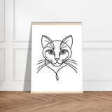 Cat's Gaze - Contemporary Line Art Poster - 60x80 cm 24x32″ Natural wood wall hanger - Posters With Hanger