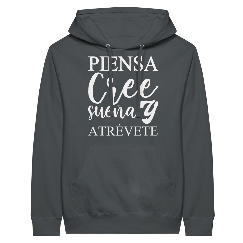 Empowerment in Motion - 'Piensa, Cree, Sueña, Atrévete' Hoodie - Charcoal - Hoodies