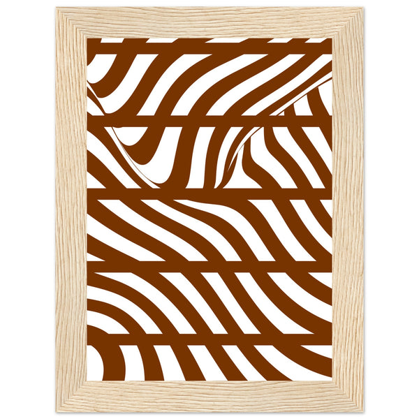 Flowing Lines - Contemporary Wall Art - 13x18 cm 5x7″ Wood frame - Wooden Framed Posters