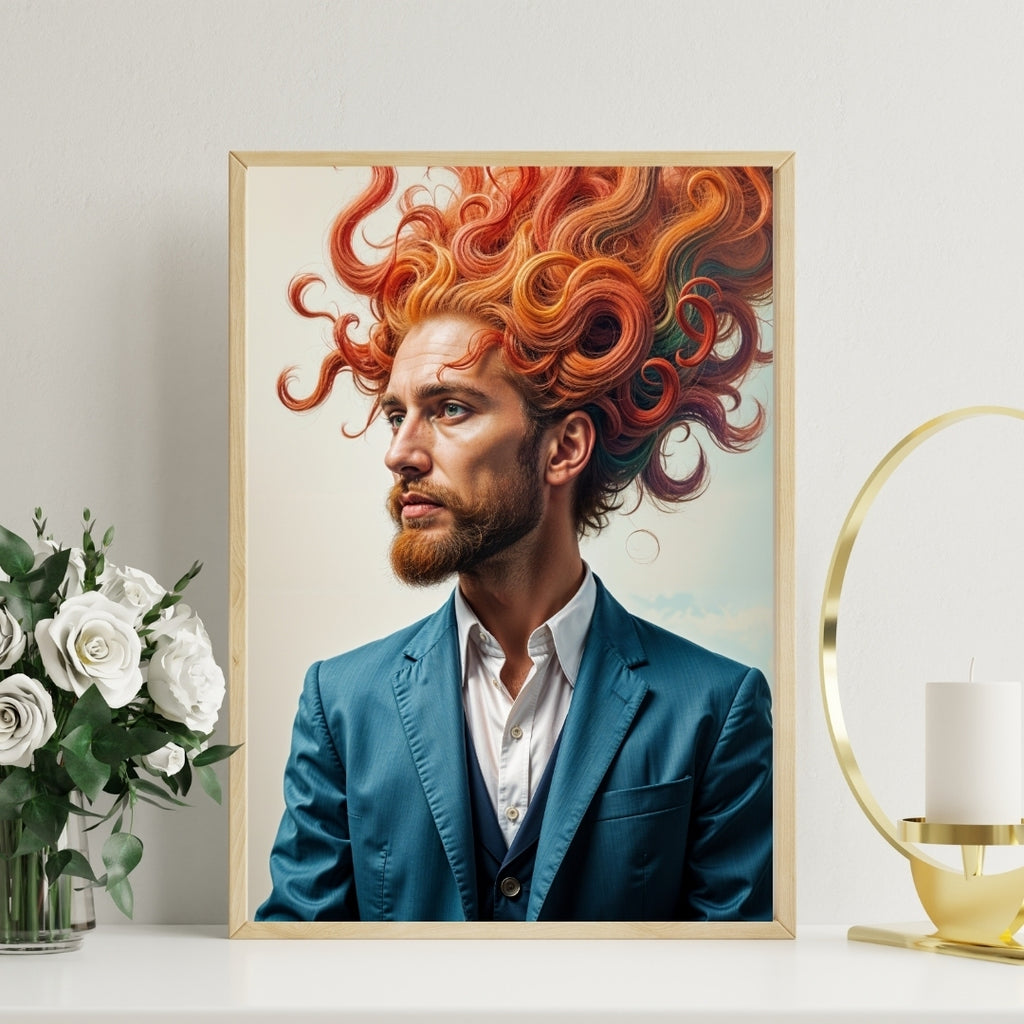 Curls in the Wind - 16x24 - Framed Posters