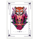 Artistry Unleashed - Warrior, Sacred Bull, and Tiger Spirit - 30x45 cm 12x18″ White frame Tiger Spirit - Wooden Framed Posters