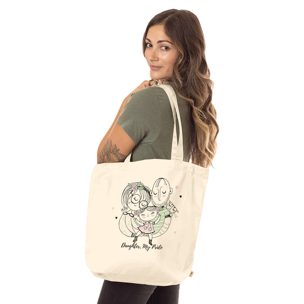 Eco-Friendly Tote Bag - A Tribute to Daughters’ Love and Joy - Natural - Tote Bags